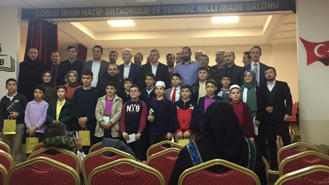 İmam Hatip Ortaokulları  Genç Sada Kur'an-ı Kerim-i Güzel  Okuma Yarışması Yapıldı