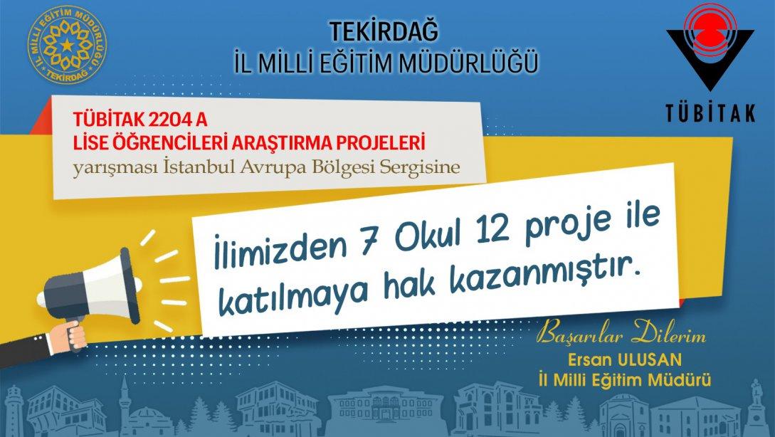 TÜBİTAK 2204 A Lise Öğrencileri Araştırma Projeleri Yarışması'nda 7 Okulumuzun Hazırlamış Olduğu 12 Proje ile İstanbul Avrupa Bölge Sergisi'ndeyiz