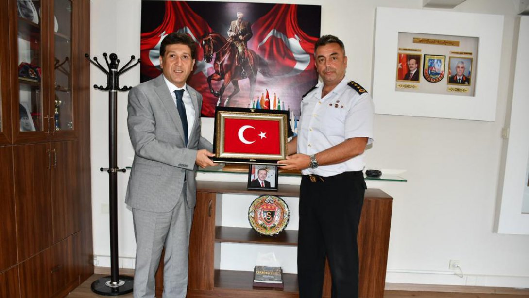 İl Milli Eğitim Müdürümüz Ersan Ulusan İl Jandarma Komutanı J. Alb. Ahmet Çetin'i Ziyaret Etti