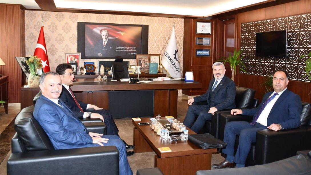 İl Milli Eğitim Müdürümüz Ersan Ulusan Çerkezköy Ticaret ve Sanayi Odası Başkanı Ahmet Çetin'i Ziyaret Etti