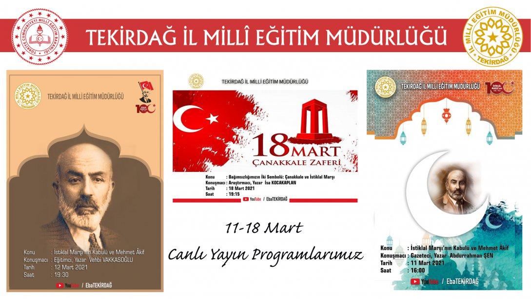 İstiklâl Marşı'nın Kabul Edildiği Günü ve Mehmet Âkif ERSOY'u Anma Günü Etkinlikleri
