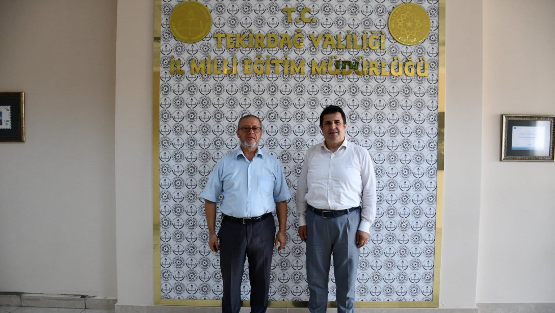 Tekirdağ Meteoroloji İl Müdürü Harun Temel İl Millî Eğitim Müdürümüz Dr. Abdülaziz Yeniyol'u Ziyaret Etti